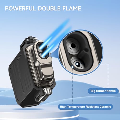 Encendedor Soplete Mini Dual Llama Recargable Butano miniatura 2