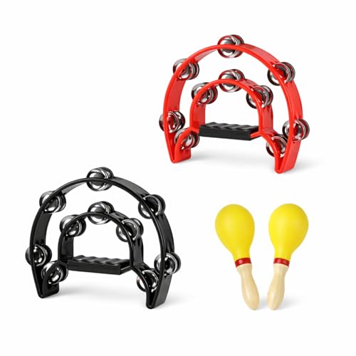 Amazon | レジプロb タンバリン 2個セット 楽器 カラオケ 半円形