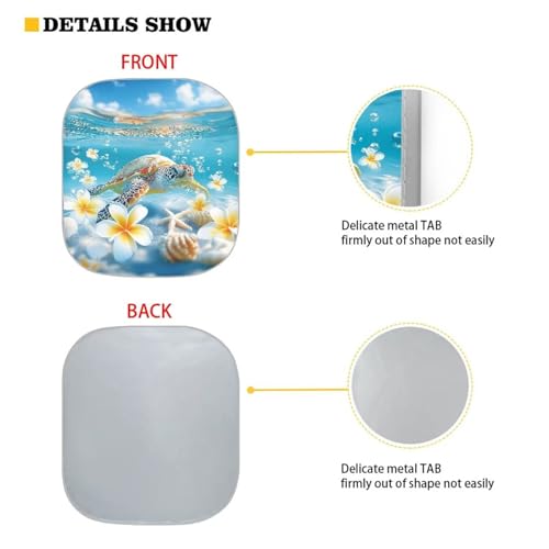 Image of 2 PCS Car Windshield Sun Shade Foldable Sea Turtle Print Car Front Window Sunshade Reflect UV Sun and Heat and Protect Your Car, Universal Fit for Auto Truck Van SUV