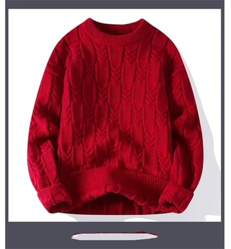 Men's Idle Style Crew Neck Thickened Knit Casual Pullover Loose Fit Long Sleeve Trendy Slim Fit Sweater4