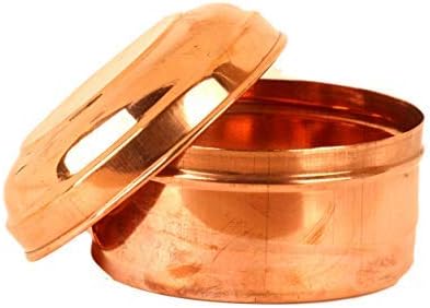 Haristore Copper Box with Lid for Pooja (Copper_3.9 Inch X 5.5 Inch X 4.7 Inch)