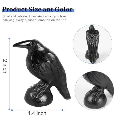 Figura de Cuervo en Obsidiana Negra de 2 Pulgadas miniatura 2