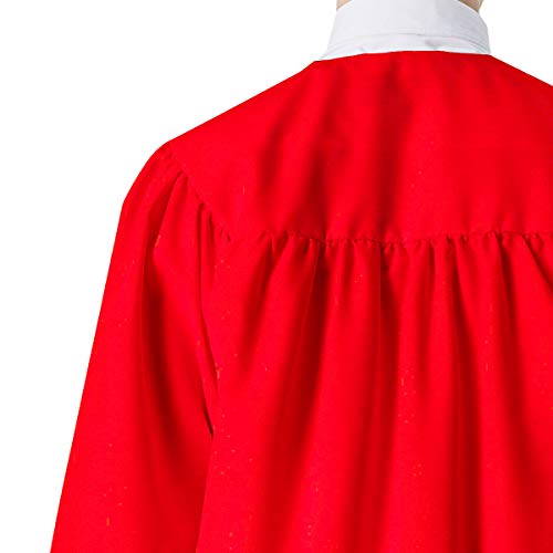IvyRobes Adults Matte Choir Robes for Church Baptism Judge Graduation Gown Confirmation Officiant Pastor Costume Large Red 51 - Thumbnail 4