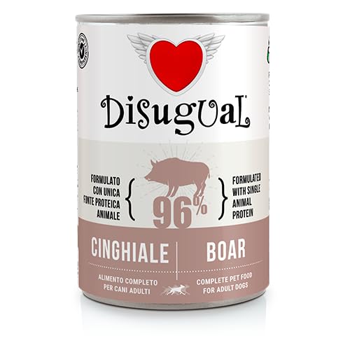 Disugual Cibo Umido per Cani Adulti Monoproteico 96%, 13 Pezzi Misti, Salmone, Tacchino, Manzo, Storione, Anatra, Oca, Pesce Bianco, Agnello, Maiale, Cinghiale, Coniglio, Pollo, Bufalo