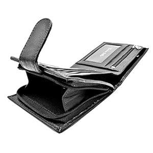 Wallets Mens Slim RFID Blocking Genuine Leather with Zip Coin Pocket, Banknote Compartments, Card Holders Pouch ID…