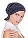 Abbey Cap Women's Chemo Hat Beanie Scarf Turban Headwear for Cancer Cotton Dark Denim