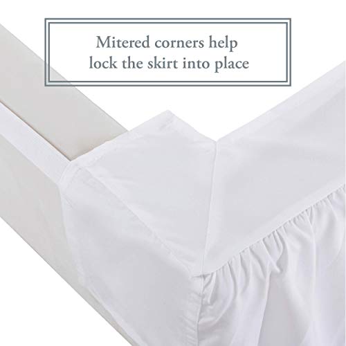 Bed Maker’s Never Lift Your Mattress Microfiber Wrap-Around Bed Skirt, Gathered Ruffled Style, Classic 14 Inch Drop Length, Queen, White #TOP3