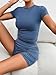 Kioxiuin Women's Two Piece Sets Summer Outfits Workout Outfits Short Sleeve Shorts Gym Set Loungewear Tracksuits,Grey Blue,L
