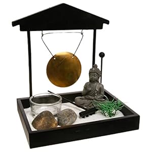 Atmosphera Zen-Garten Teelichthalter mit Mini-Rechen