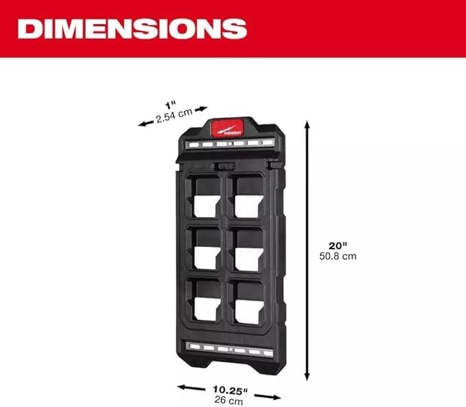 for Milwa ukee PACKOUT Compact Wall Plate with Metal Mounting Points, 48-22-8496, Wall-Mounted Organizer for Tools, Durable Storage Solution for Workshop, Garage, and Jobsite