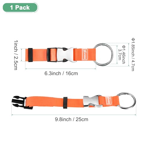 Image of M METERXITY 1-Pack Add A Bag Luggage Strap, Adjustable Suitcase Belt for Connecting Luggage /Backpack /Jacket, Carry Strap with Ring Buckle [Orange]