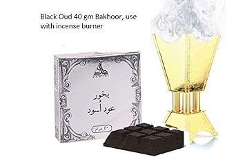 Pack of 2 Hamidi Gift Set 15 ml Concentrated Perfume Oil (Attar) +40 Gm Bakhoor (Home Fragrance) + 8 Gm Scented Perfume Cream. (Al Azhar + Black Oud)