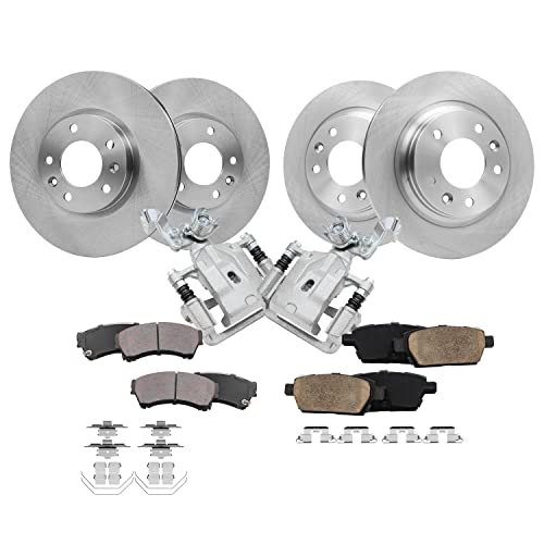 Image of Detroit Axle - Brake Kit for Ford Fusion Lincoln MKZ Zephyr Mazda 6 Mercury Milan Disc Brake Rotors Ceramic Brakes Pads Rear Brake Calipers Replacement [11.77 inch Front and 11.02 inch Rear Rotors]