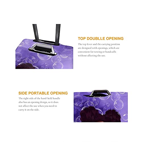Black Girl Bubble Travel Luggage Coves for Suitcase Protector Washable Baggage Covers L(27-30 inch luggage)3