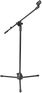 Mic Stand Boom Microphone Stand Adjustable Collapsible Tripod Mic Stand with Telescoping Arm & Mic Clip, Straight Studio Holder for Stage, Party, Musicians, Recording 82-152cm