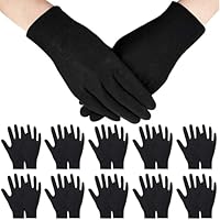 11 PaarSchwarze Baumwollhandschuhe Atmungsaktive Handschuhe Unterziehhandschuhe Motorrad Warme Handschuhe Elastische Wiederverwendbar Geeignet für Radfahrer Skifahrer und zur Schmuckprüfung