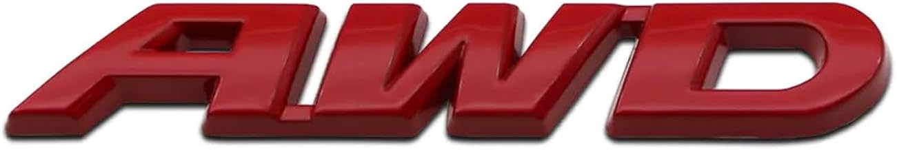 Red AWD 3D Metal Chrome Sticker Emblem Badge-Stylish Logo for Cars- Size 9.1x2 cm Vehicle Accessories.