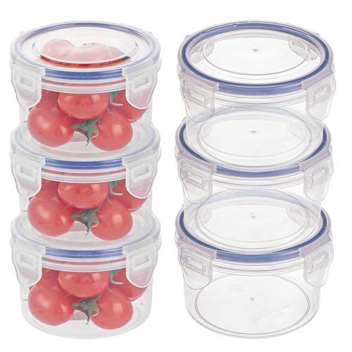 ZOFUN 6 recipientes herméticos con tapa pequeños, 300 ml, pequeños para tuppers con tapa, para comida, fruta, helado, cuencos de postre, cuencos de plástico, recipientes para congeladores pequeños