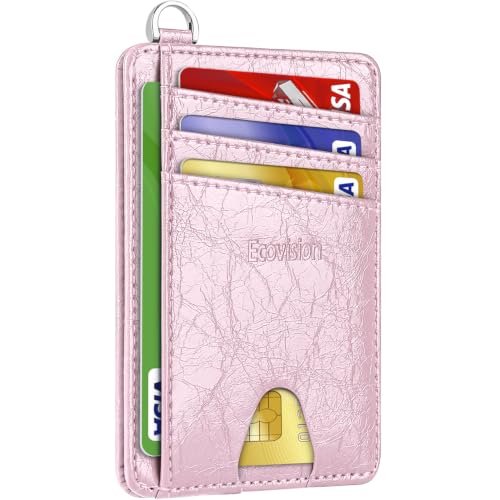 Image of Slim Minimalist Front Pocket Wallet, RFID Blocking Credit Card Holder Wallet with Integrated D-Shackle for Men Women