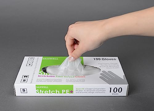 Daxwell Food Safe Stretch Poly Gloves (Small, 1,000 Count) Non-Latex, Disposable, Food Handling Use, Powder Free, F10000225,White - Thumbnail 3