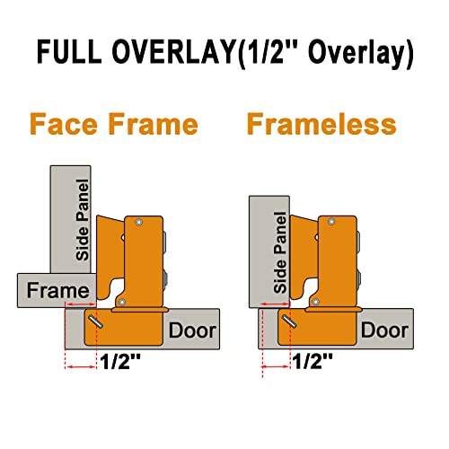 Besteel 24 Pack 1/2 Inch Overlay Soft Close Cabinet Door Hinges For Kitchen Cabinet Hinges Hidden Hinge Stainless Steel Concealed Kitchen Cabinet Hinge Self Closing With Hinge Drilling Tool And Manual #TOP2