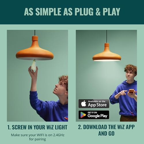 Image of WiZ 65W BR30 Soft White LED Smart Bulb - Pack of 6 - E26, Indoor - Connects to Your Existing Wi-Fi - Control with Voice or App + Activate with Motion - Matter Compatible