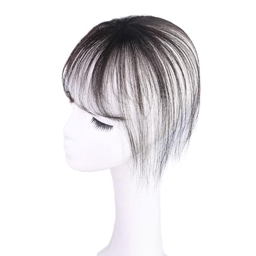 GWAWG Extensions de cheveux humains en franges, élastiques, pour femme, postiche naturel, fête, quotidien, noir naturel