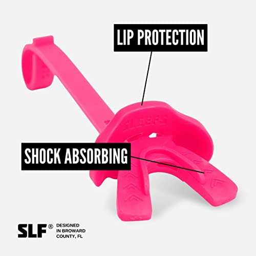 Sleefs Football Mouth Guard - Lip/Mouthguard With Helmet Strap - Lip/Teeth Protector Mouthpiece - No Boil - For Youth/Adults, Maximum Air Flow, For All Sports - God First In Pink #TOP1