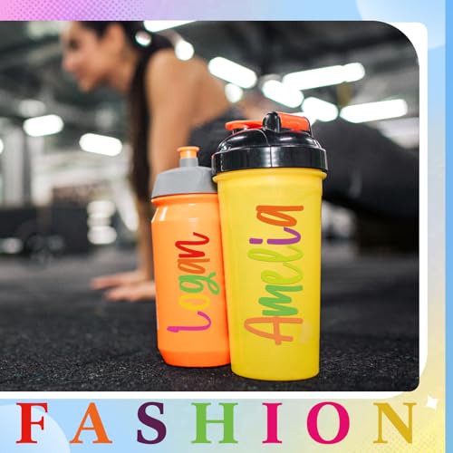 Image of Humyoun 6 Sheets UV DTF Cup Wrap Name Stickers for Water Bottles Waterproof Custom Vinyl Decals Personalized Lettering Gift Stickers for 14-40oz Tumbler Cups Mugs DIY Craft (Multicolor)