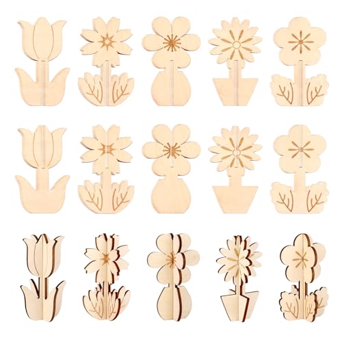 KOYILTD DIY Wooden Floral Cutouts
