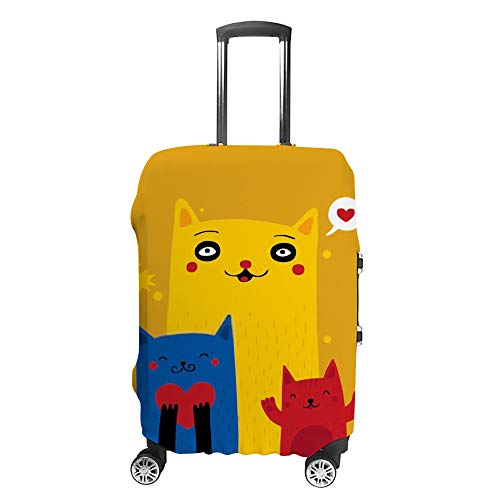 Housse de protection pour bagages voyage Saint Valentin Chats finies les valises rayées