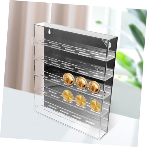 Caja organizadora para monedas con cápsulas transparente negra miniatura 7