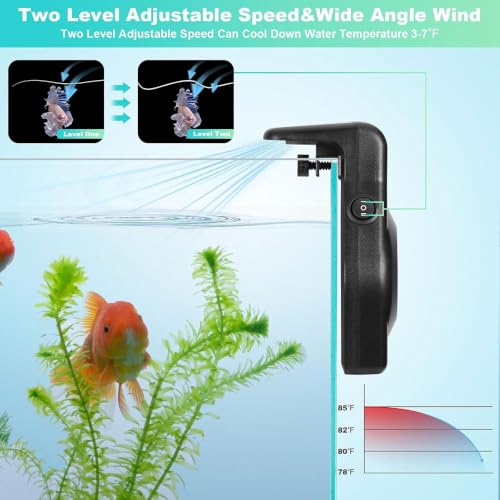 Image of DaToo Mini Aquarium Chiller Small Fish Tank Fan Aquarium Cooling Fan 2-Level Speed Adjustable Aquarium Cooler Quiet Aquarium Fan with Wide Angle Wind Suitable for (6-15Gal) Fish Tank