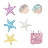 WORBSS 6pcs Charms for Bogg Bag - Accessories Charm for Simple Modern & Simply Southern Beach Tote with Holes - Beach Bags Decorative Starfish Shell Charms - Decorative Gifts for Women Girls