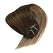 Sunny Balayage Hair Extensions Clip in Human 16 inch Clip in Hair Extensions Ombre Blonde Clip in Extensions Dark Brown to Light Brown and Medium Blonde 7pcs/120 gram