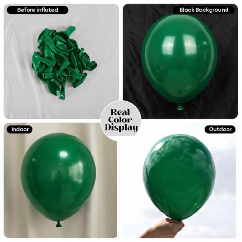 Image of Togvu Green Balloons, 50Pack 12 Inch Dark Green Latex Party Balloons for