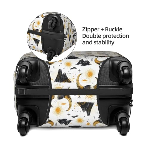 Luggage Cover Protector - Black Gold Sheep Skull Print Suitcase Covers for Luggage Fit 29-32 Inch Suitcase3