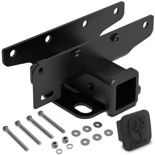 Tyger Auto TG-HC2J003B Hitch & Cover Kit Compatible with 2018-2026 Jeep Wrangler JL/JLU (Not for JK) Factory Style 2 inch Rear Receiver Hitch Tow Towing Trailer Hitch