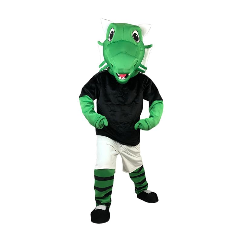 Sport Green Crocodile Mascot Costume Fancy Dress Cosplay Clothes