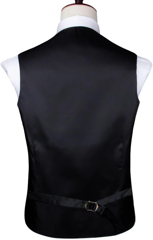 Vests For Men Paisley Silk Waistcoat Tie Hanky Set Wedding Party Suit Dress Formal Gift Sleeveless Jacket