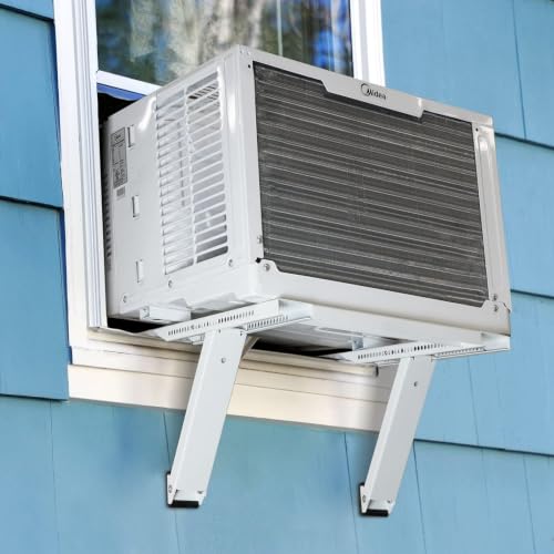 Image of Jeacent Window AC Bracket No Drill, Heavy-Duty Window Air Conditioner Support Bracket, Up to 200lbs, Fits Single or Double Hung Windows