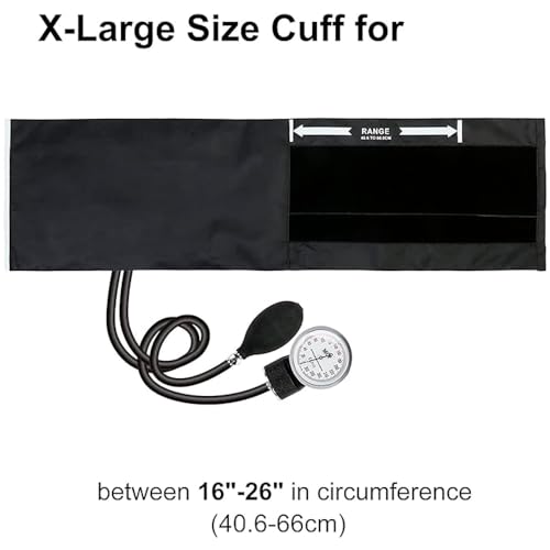 Image of MCP Healthcare Aneroid Arm Blood Pressure Monitor Sphygmomanometer - Manual Blood Pressure Monitor (Black)