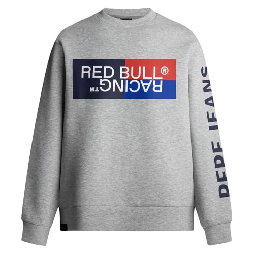Red Bull Racing X Pepe Jeans Herren RBR Colour Block Graphic Crew Sweatshirt, Grey (Marl Grey), – Ansicht 1