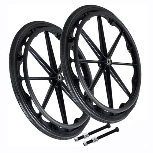 22 Inch Wheelchair Rear Wheels Replacement, Manual Wheelchair Accessories, 22×1 3/8, Polyurethane Solid Tires, for Disabled Old People