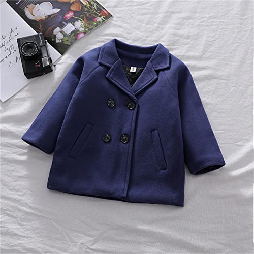 Toddler Cardigan Coats Baby Boys Girls Buttons Long Sleeve Fall Coats with Pockets Wool Collar Plain Jacket Tops4