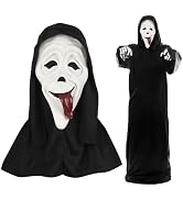 Maschera Halloween Ghostface Spaventosa – Adulti Unisex, Costume Horror Party - copertina