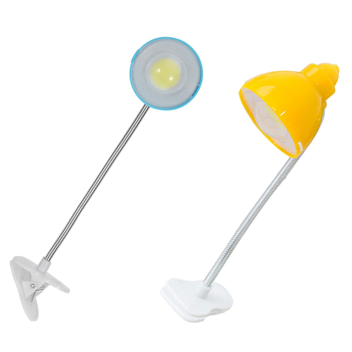 BESPORTBLE 2pcs LED Clip Desk Lamp Eye Caring Study Light Flexible Reading Light with 3w Blue and 3w Yellow LEDs for Home School Office Use