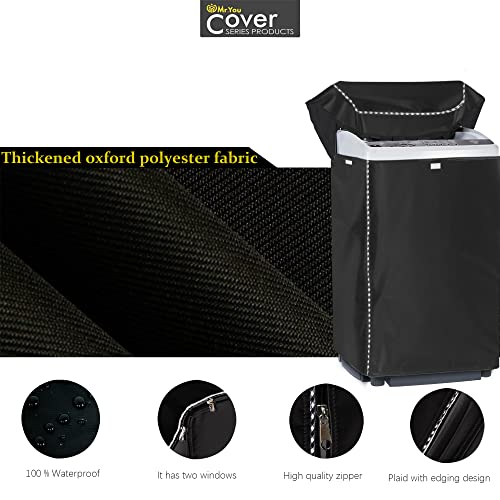 Portable Washing Machine Cover,Top Load Washer Dryer Cover,Waterproof Full-Automatic/Wheel Washing Machine Cover(20"20"34"Inches,Black) #TOP2