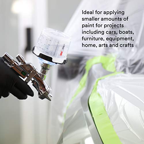 Image of 3M PPS 2.0 Spray Gun Cup, Lids and Liners Kit, 26314, Mini, 6 Ounces, 125-Micron Filter, Use for Cars, Furniture, House and More, 1 Paint Cup, 50 Disposable Lids and Liners, 32 Sealing Plugs