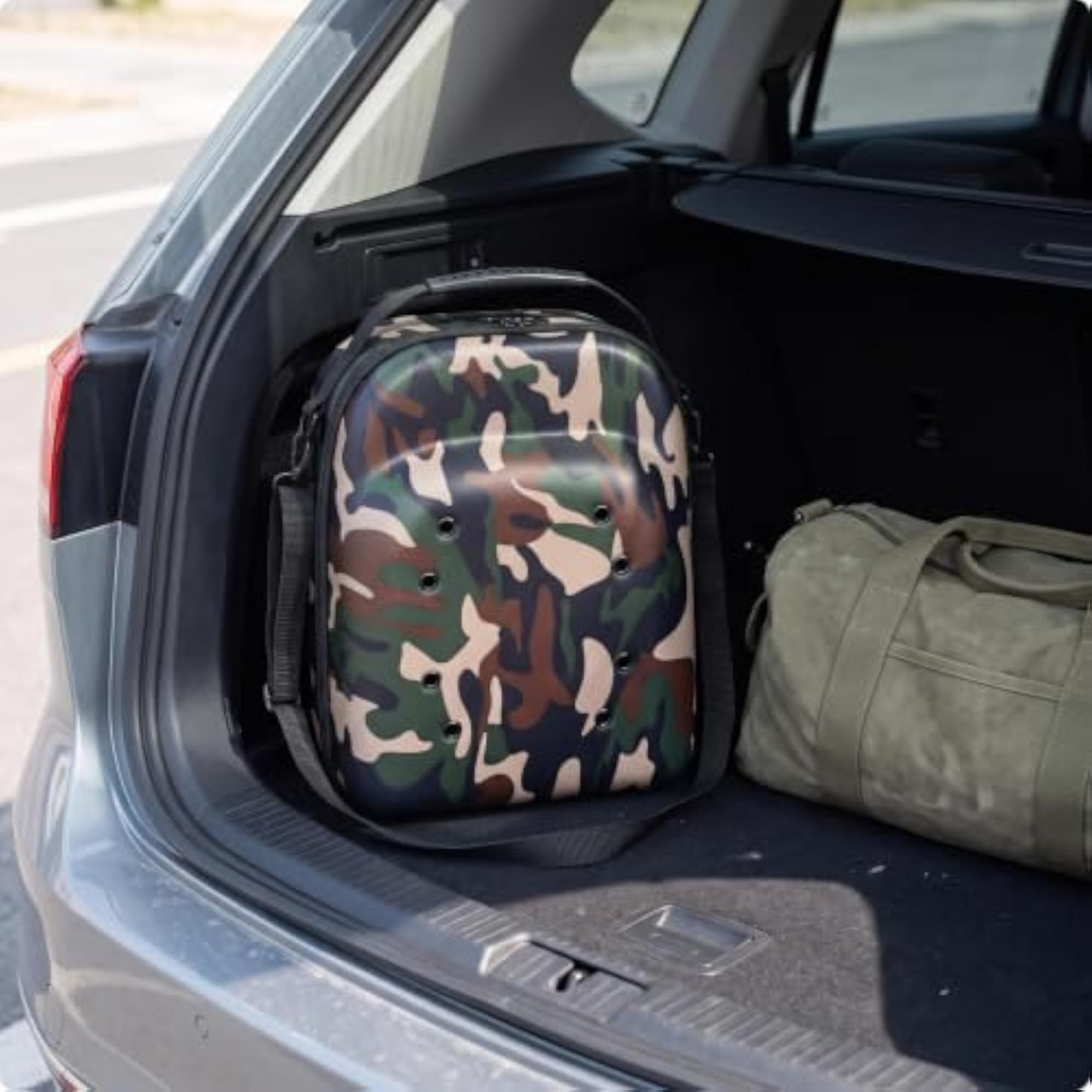 Crush-Resistant Cap Storage Case for 6 Hats, Camo Design
